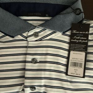 Greyson Men's Navy and White Polo Shirt